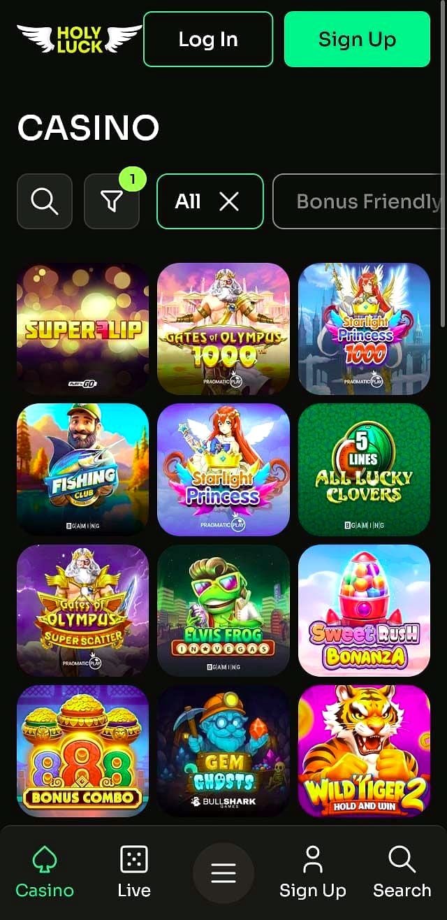 Holyluck versión móvil – Catálogo móvil de Holyluck: ¿están todos los juegos?