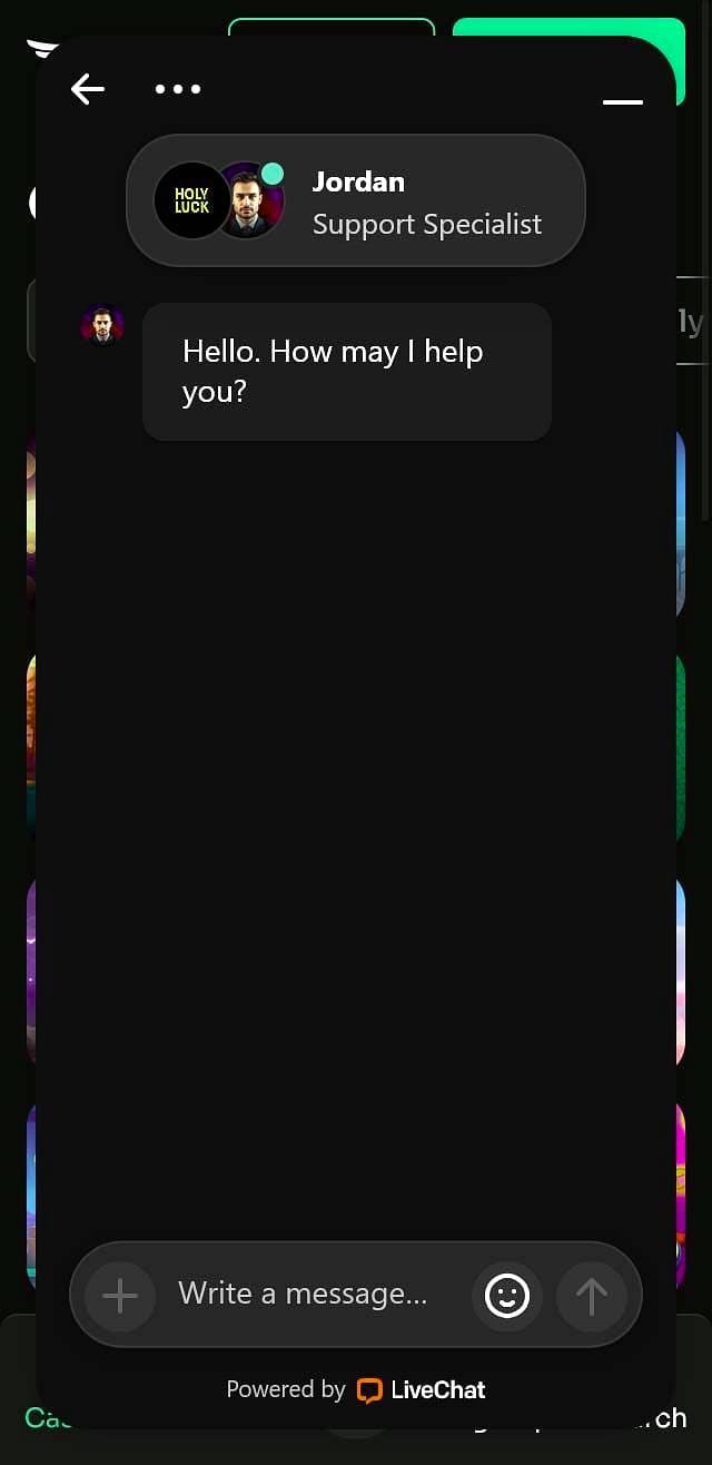 Holyluck versión móvil – Pagos y retiros desde el móvil de Holyluck